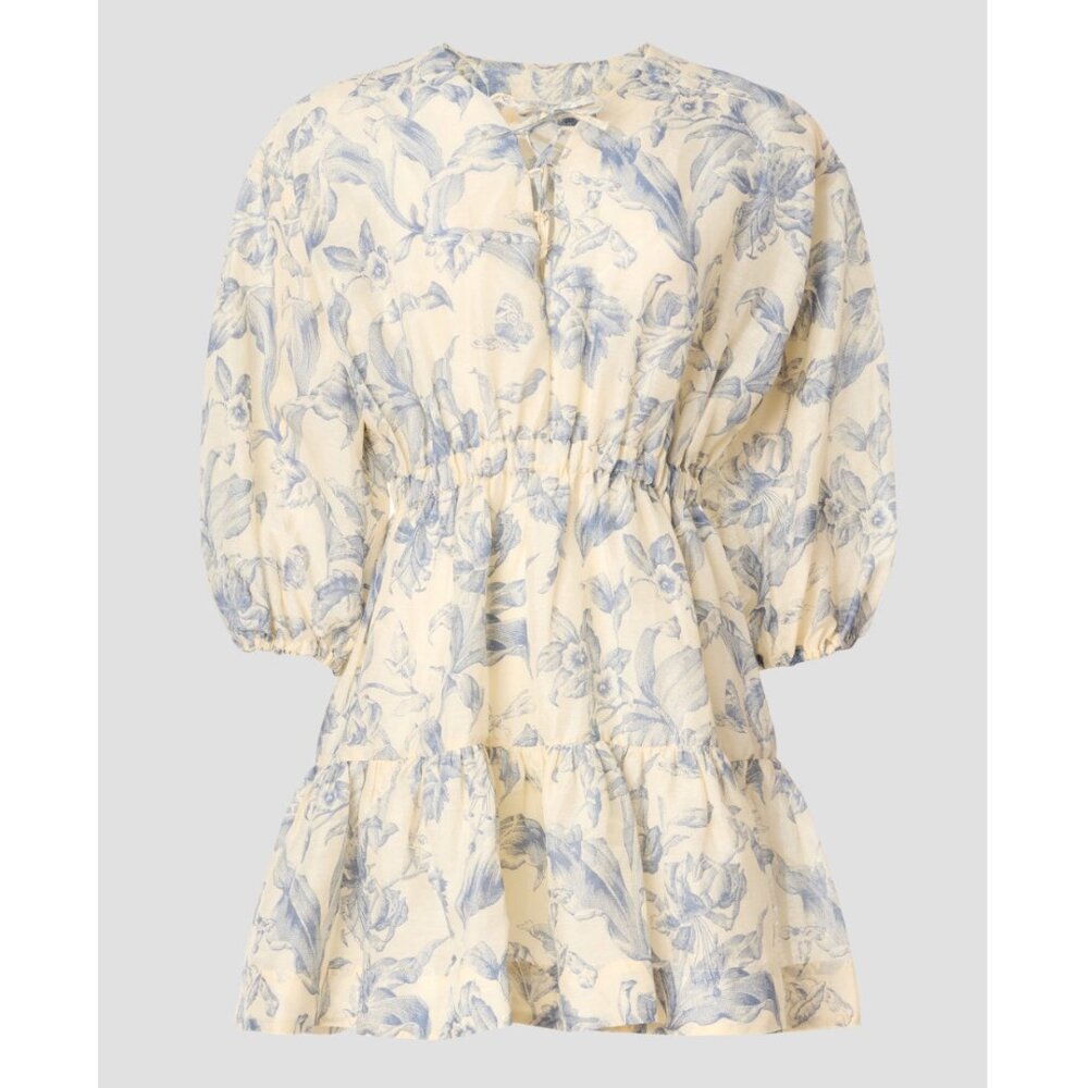 SANDRO Josella Blue Floral Dress Size 34 - Picture 2 of 8